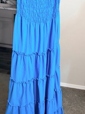 Zenana Outfitters Bright Blue Tiered Maxi Dress